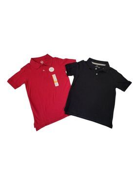 Boys Polo Bundle Size 6-7 Small - Wonder Nation & Faded Glory (2 Pack)